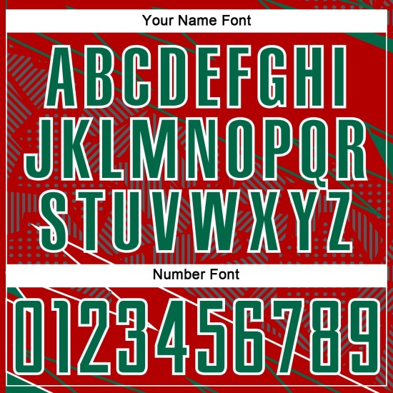 Red Sublimation Soccer Green-White Sports Jersey Lines Uniform Custom Kelly