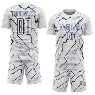 Jersey Custom Sports Sublimation Soccer White Lightning Navy Uniform