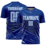 Blue-White Royal Uniform Sports Jersey Light Custom Lines Sublimation Soccer
