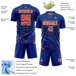 Lines Sublimation Royal Uniform Orange-White Sports Jersey Custom Soccer