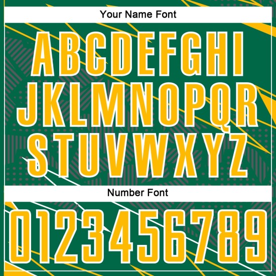 Soccer Sports Green Lines Custom Uniform Kelly Gold-White Sublimation Jersey