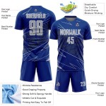Soccer Uniform Lines Sublimation Sports Gray-White Custom Jersey Royal