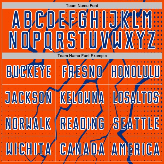 Uniform Royal-White Soccer Lightning Sports Sublimation Orange Custom Jersey