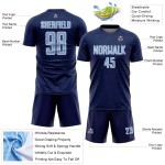 Light Uniform Jersey Geometric Sports Blue-White Soccer Shape Custom Navy Sublimation
