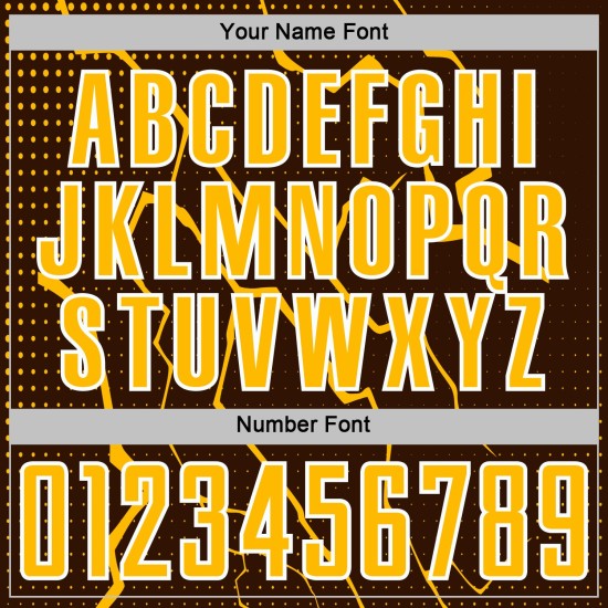 Sports Custom Gold-White Lightning Sublimation Brown Jersey Uniform Soccer