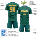 Jersey Teal Shape Custom Gold-White Geometric Soccer Sublimation Sports Uniform