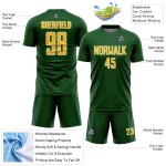 Jersey Sublimation Shape Uniform Custom Green Geometric Soccer Yellow-White Sports