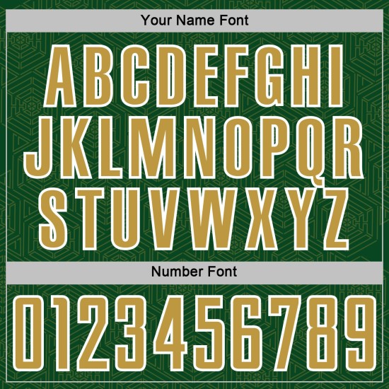 Green Geometric Shape Custom Jersey Sports Sublimation Uniform Gold-White Soccer Old Green Geometric Shape Custom Jersey Sports Sublimation Uniform Gold-White Soccer Old